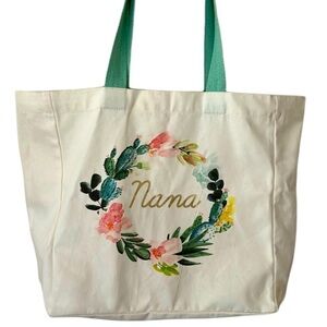 Canvas Bag NANA Tote with Floral Graphic